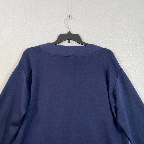 Weekends by Chicos Sweater Womens 3 Blue Long Sleeve V Neck Solid Casual Top - Picture 12 of 15